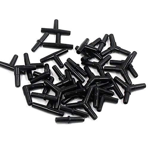 Aquarium Airline Tubing Connectors I T L Y 40pcs Fish Tank Air Tube Adapters for 3/16 '' Air Line Hose (Black) - color: Black