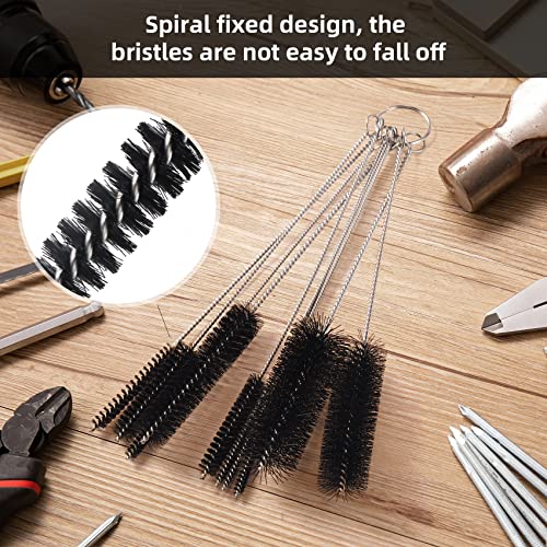 10 Pcs Tube Cleaning Brushes Kit Straw Cleaning Kit Metal Pipe Brush Cleaner, Lab Cleaning Brushes Wire Bottle Brush for Lab Tube, Auto Parts, Bottles and Pipes, 10 Sizes