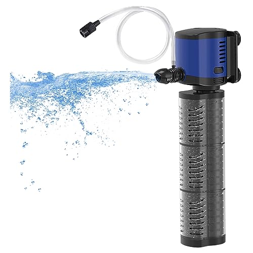 TARARIUM Aquarium Filter Powerful 260GPH for 35-75 Gallon Fish Tank Small Pond Fountain, Wave-Maker Submersible Water Pump Turtle Tank Filter for Saltwater & Freshwater System - size: JQP-1000F-260GPH(for 35-75 Gallon)