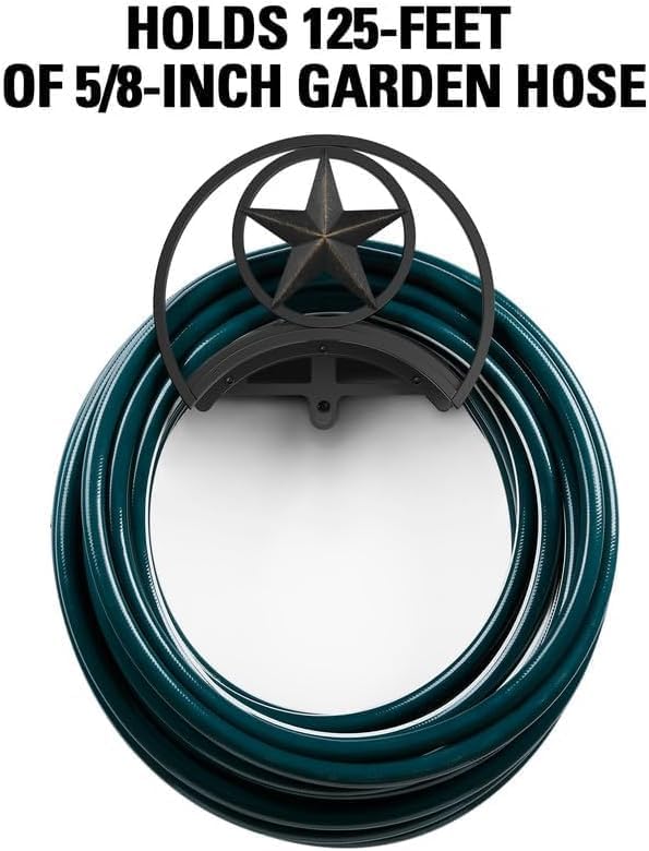 GOFORWILD Garden Hose Holder, Decorative Hose Butler Sturdy Water Hose Rack, Durable Wall Hose Hanger, Holds 125-Feet of 5/8-Inch Hose, Hose Reel, Made of Gauge Steel (9.8) … - size: wall mount