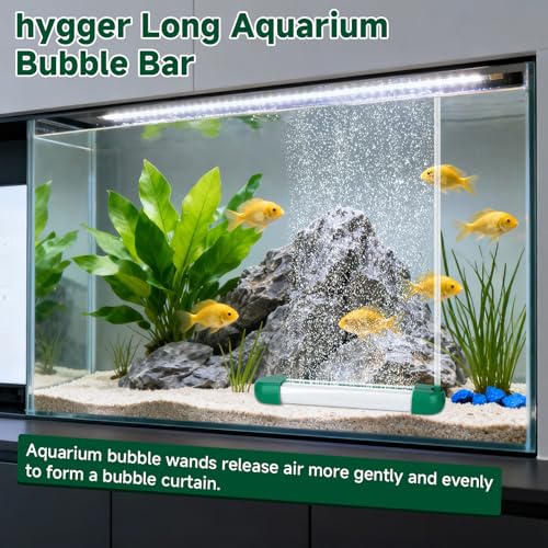 hygger 5.9Inch Aquarium Bubble Bar, Double Row Fine Mist Air Bubble Curtain Wall, Quiet Dissolved Oxygen Diffuser Air Stone, Self-Sinking Design Fish Tank Bubbler for Freshwater Saltwater Hydroponics - size: 5.9Inch