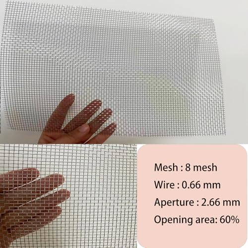 304 Stainless Steel Woven Mesh, 8 Hard and Heat-Resistant Woven Mesh 8"X11.8" (20X30cm) for Air Vent, Animal Cage, Cabinets, Aquarium Wire Mats (4Pack, 8in x 11.8in)