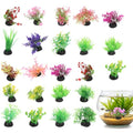 DOITOOL 40 Pcs Mini Aquarium Plants Bulk Fake Fish Tank Decorations Small Fish Tank Plants 2 to 3 Inch Approximate Height Plastic Artificial Aquatic Grass for Betta Turtle