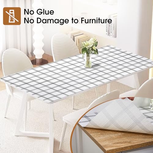 Beautysaid Shelf and Drawer Liner for Kitchen Cabinet, Non Adhesive Non Slip Shelf Paper Waterproof Washable Thickened for Dresser Pantry Shelve Bathroom Protector Liner(Plaid,12 in x 20FT) - color: White and Grey, size: 12"W x 236"L