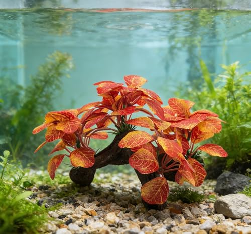 M2cbridge Artificial Fish Tank Plants Aquarium Plant Aquatic Water Grass Foreground Decor(2PCS Large Colorful) - color: 2pcs Large Colorful