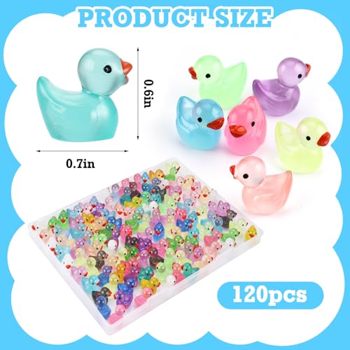 Tmtains Slime Charms Kawaii Resin Charms 3D Cute Nail Charm Mini Flatback Luminous Animal Charm Bulk Resin Jewelry Making Turtle Embellishments Supplies for Cell Phone Scrapbooking DIY Crafts - color: Db Glow in Dark Mini Ducks