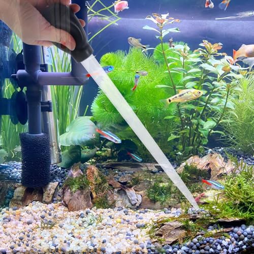 GLEAVI Aquarium Water Changer and Fish Tank Cleaning Tool, 45cm Black Plastic Pipette with 50ml Capacity, Suction and Drainage Equipment for Aquarium Maintenance
