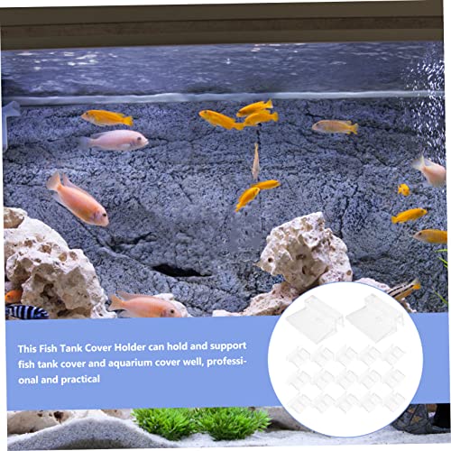 COLLBATH 16pcs Sturdy Acrylic Aquarium Lid Brackets Fish Tank Cover Support for Easy for Various Tank for Open