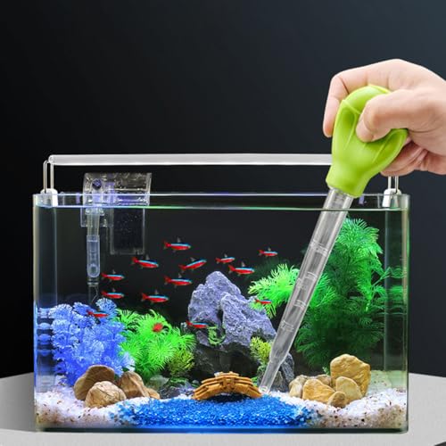 Aquarium Siphon Vacuum Cleaner,Manual Fish Tank Water Changer,Gravel Cleaning Siphon Hose,Plastic Water Pump for Freshwater Saltwater Tank,Random Pattern - color: 29CM/11.4in