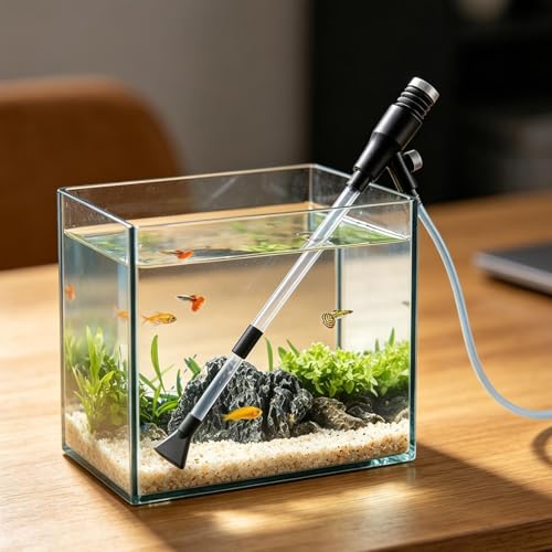 Fish Tank Vacuum Gravel Cleaner - Manual Hand Pump Siphon System, Aquarium Waste Removal Tool, Durable Water Change Cleaning Kit | Aquarium Vacuum Cleaner for Fish Tank Maintenance Use Home Office