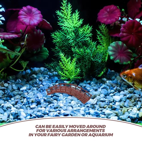 Ciieeo 4pcs Aquarium Miniature Landscape Figurines – Z-Shaped Staircase Arch Bridge – Fish Tank Decoration Accessories for DIY Fairy Garden and Bonsai Scene
