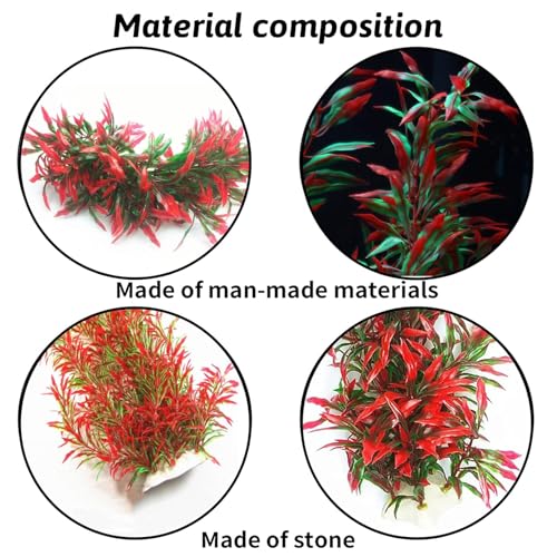 Tfwadmx Large Aquarium Plants 4 Pcs Artificial Water Seaweed for Fish Tank Decor Plastic Plant for Betta Shrimp Red About 12.5 Inch - color: Red-13''(4pcs)