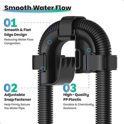 Rim Connector for Fluval High Performance Canister Filter FX4 FX5 FX6 Replacement Part, Aquarium Fish Tank Ribbed Hose Rim Connector & Clips Bracket Adapter-2 PCS