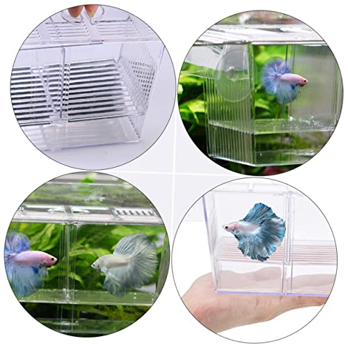 Kisangel Aquarium Fish Breeding Box Floating Fish Observation Tank Fry Incubation Container Suction Cup