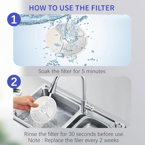 Cat Water Fountain Filter Replacement: 8Packs Cat Fountain Filter-Suitable for AIAUON 84oz/2.5L Pet Cat Fountain W01