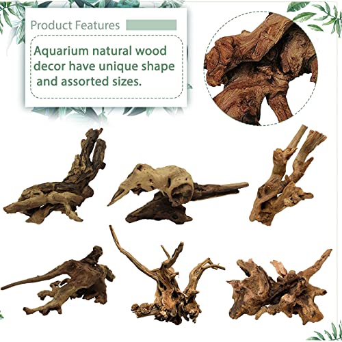 Tfwadmx Natural Driftwood for Aquarium Decor-9-14 Assorted Large Driftwood,Fish Tank Drift Wood Decoration, Freshwater Wood Branches Ornament for Reptile Terrarium,Air Plants - size: X-Large: 11-17"（1Pcs）