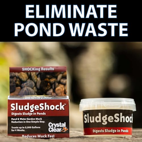 CrystalClear SludgeShock, Outdoor Fish Ponds & Water Garden Sludge Control, Backyard Koi Pond Beneficial Microbe Balls, Enzyme Muck Reducer Treatment
