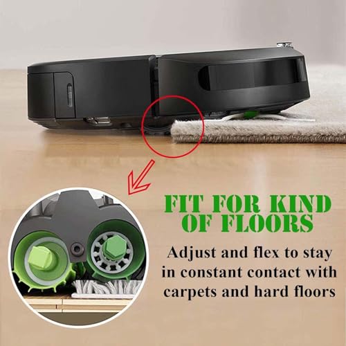 4 Sets Replacement Rubber Roller Brushes Compatible for iRobot Roomba E & I & J Series, Replacement Parts Accessory for J8+ i7+ i7 i1 i2 i3 i4 i6 i6+ i8 i8+Plus E5 E6 E7 Vacuum Cleaner - size: 4 Pair