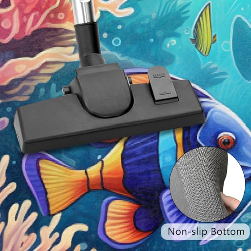 Front Door Rug Underwater Fish Coral Non-Slip Absorbent Half Round Doormat for Home Entrance Kitchen Bathroom Rubber Mats 36" x 24"