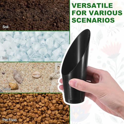 M METERXITY 6-Pack Bonsai Soil Scoops, Plastic Garden Soil Scoops Bucket Shovel Potting Scoopers for Transplanting/Flower/Plant Succulent, Colorful Small Gardening Tools [Green, Pink, Black] - color: Green, Pink, Black