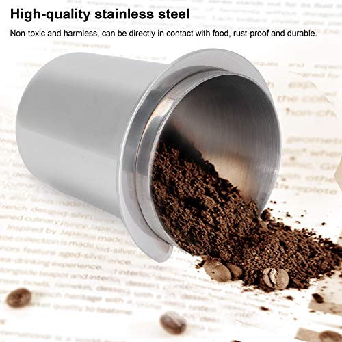 Coffee Dosing Cup 51mm, Stainless Steel Espresso Dosing Cup Coffee Machine Powder Feeder, Mug Coffee Powder Dosing Cup for Espresso Machine with 51mm Portafilter