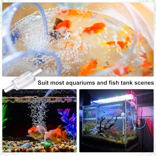 M METERXITY 24-Pack Aquarium Air Check Valve, Plastic One Way Non-Return Valves Air Valve Air Tubing Accessories Air Pump Accessories for 3/16" Airline Tubing Fish Tank [Clear White]