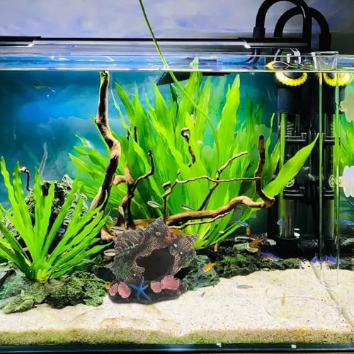 Fish Tank Hideout Broken Barrel Aquarium Hideout Resin Shipwreck Theme Fish Tank Cave for Aquarium Landscaping Decor Decor Decorations...