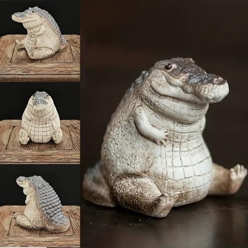 Small Crocodile Fish Tank Decorations, Cute Lively Crocodile Aquarium Decoration, Animal Fish Tank Display Decor,Ornamen Artificial Resin Accessories.
