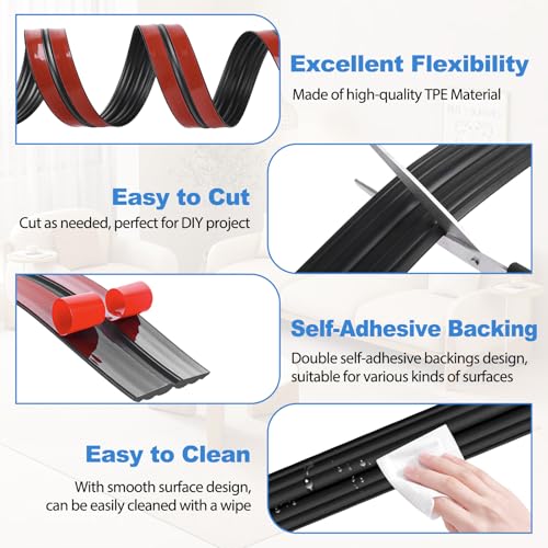 Wall Corner Protector Peel and Stick Corner Trim Molding Flexible Inside & Outside Wall Edge Guard Self Adhesive Moulding Trim for Edge Use, Black, 0.8” W x 10’ L - color: Black, size: 0.8 In x 10 Ft