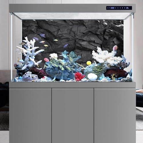 AWERT 48x18 inches Stone Aquarium Background Rock Fish Tank Background Rocky Terrarium Background Polyester Background - size: 48x18in/120x45cm