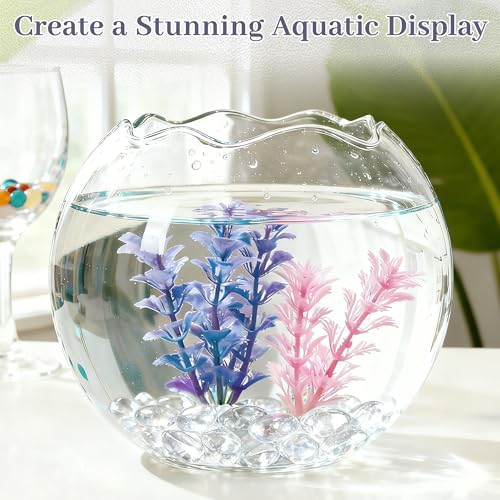 Clear Flat Glass Marbles, 1 lb Transparent Vase Filler Pebbles Gems, Decorative Glass Beads for Vases, Crafts, Floral, Mancala Stones, Centerpieces, Aquarium Rocks for Fish Tank (Approx. 80-100 PCS) - color: Clear