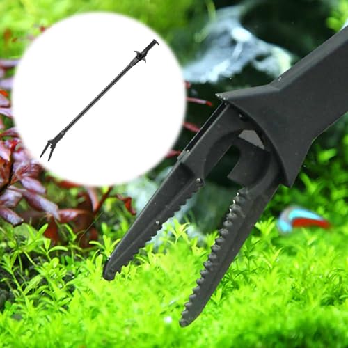 19.7" Aquarium Feeding Tongs with Pull Claw – Ergonomic Plastic Fish Tank Tool for Gravel Cleaning, Plant Placement, Freshwater/Saltwater Tanks & Ponds (Rustproof, Non-Slip Handle)