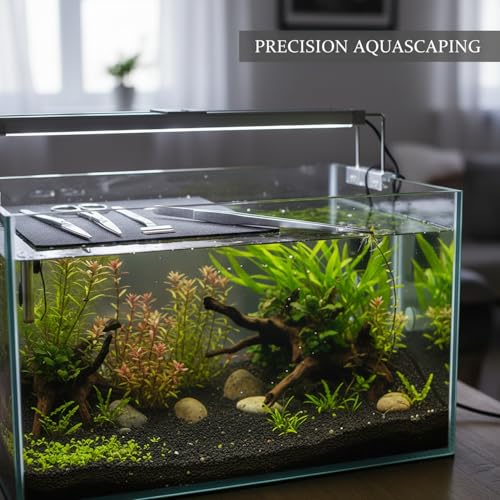 Aquarium Aquascaping Tweezer, Stainless Steel Straight Head Tool for Plant Trimming and Substrate Arrangement in Freshwater Tanks, 10.6 Inch (1 PC)