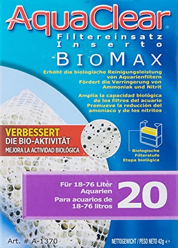 Aqua Clear AquaClear 20 BioMax, Aquarium Filter Replacement Media, A1370A1 - size: AC20 (Old) 1-Pack
