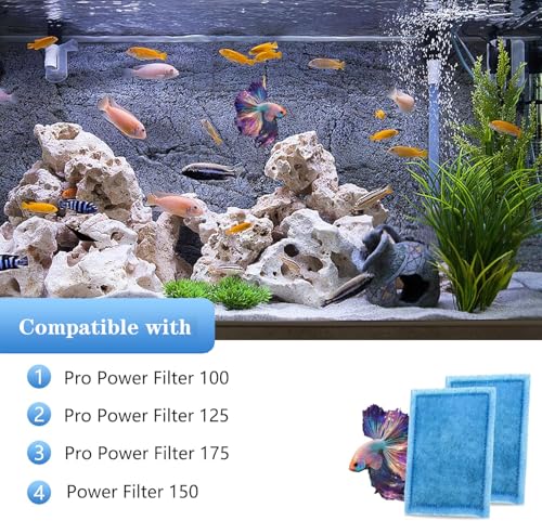 32 Pack Aquarium Filter Cartridge Rite-Size B Filter Cartridges Compatible with PRO Power Filters 100/125/175 Power Filter 150 - size: 32 pcs