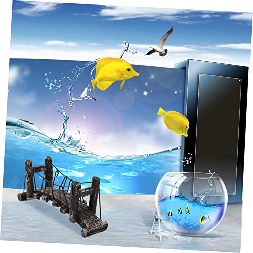FRCOLOR Fish Tank Landscaping Bridge Water Tank Fish Hideaway Turtle Climbing Platform Miniature Glass Ornaments Reptile Decor Tank Decor Landscape Decoration Resin Aquarium Fish Skin