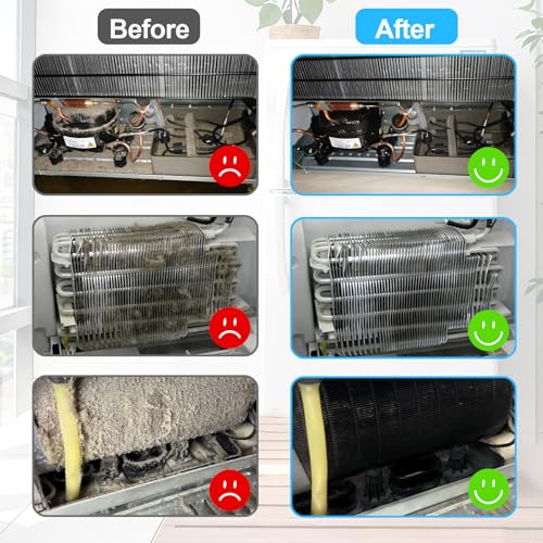 XANGNIER Refrigerator Coil Cleaning Brush Kit,5 Pack Fridge Coil Cleaner Tools Accessories,Sewer Drain Cleaner Brush for Toilet,Sink, Dryer Vent,Pipe,Shower,Appliance,Long Flexible Drain Brush - size: 5 pcs