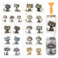 arricraft 10 Sheets Animal Cats UV DTF Cup Wrap for 16OZ Glass, Cute Cats Rub on Decals PVC Transfer Stickers for DIY Cups Wood Funiture 24x11cm/9.4x4.3inch - style: Cute Cats Theme