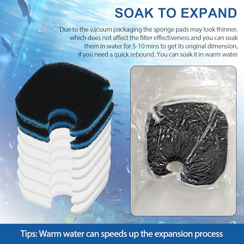 Replacement Canister Filter Pads Compatible with AMOSIJOY、Pondforse、Coospider-repta 172/225/265GPH Aquarium External Filter, 6 White Floss and 2 3-in-1 Coarse Filter Pads with activated carbon- 8PCS