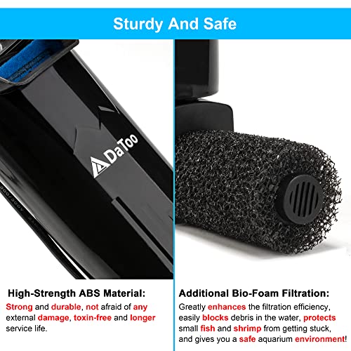 DaToo Aquarium Power Filter in-Tank Ultra Silent Small Fish Tank Filter 5W for Aquarium 10 to 20 Gallon Tank, 1 Yr Warranty - size: DTF-02 (10 to 20 Gallon)