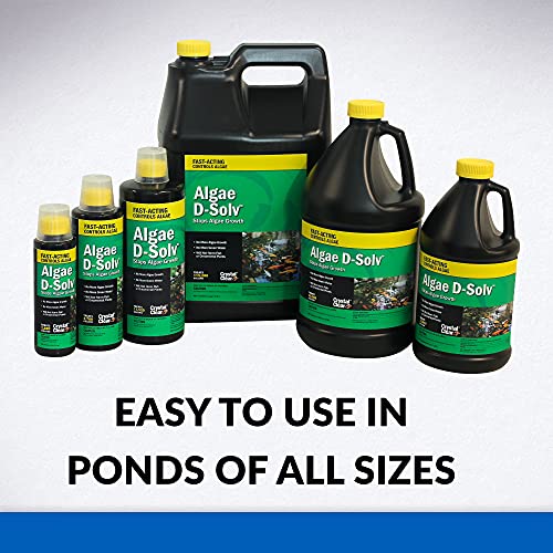 CrystalClear Algae D-Solv Pond Algae Control, Fast-Acting EPA Registered Algaecide, Use in Fountains & Outdoor Ponds Containing Koi & Other Fish, Treats 5,760 Gallons, 16 Ounces - size: 16 Ounces