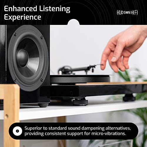 Hudson Hi-Fi Speaker Isolation Feet (8-Pack, 1") – Adhesive Silicone Anti-Vibration Pads for Speakers, Turntables, Subwoofers & Amplifiers, Supports 5-13 lbs Per Pad - size: 1" Hemisphere - 8 Pack