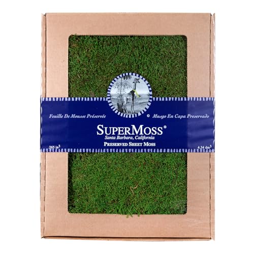 SuperMoss (21485) Sheet Moss – Flat Moss for Plants, Terrariums, Wedding Decor & Crafts, Safe, Non-Toxic, Long-Lasting Green Moss for Indoor Plants, Vivariums & Green Wall Art, 175 Cu. in., Preserved