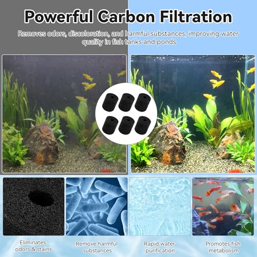 Aquarium Carbon Pre-Filter Foam Set Compatible with OASE BioMaster Filter, Canister Filter Sponge Replacement Media Pads for BioMaster Thermo 250 350 600 850, Fish Tank Pond Filter Parts, 6 Pack
