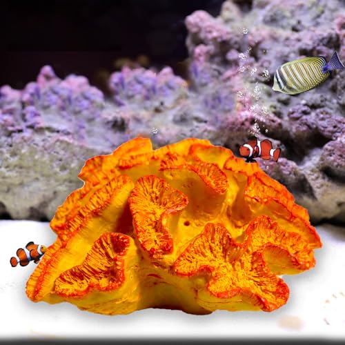 Besimple Aquarium Coral Ornaments Decor Fish Tank Plants Decoration for Aquarium Landscape, Orange - color: Orange
