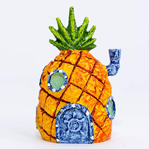 Penn-Plax Officially Licensed Spongebob Squarepants Aquarium Ornament – Pineapple Home (Mini/Small Size) – Perfect for Freshwater and Saltwater Tanks - size: Mini
