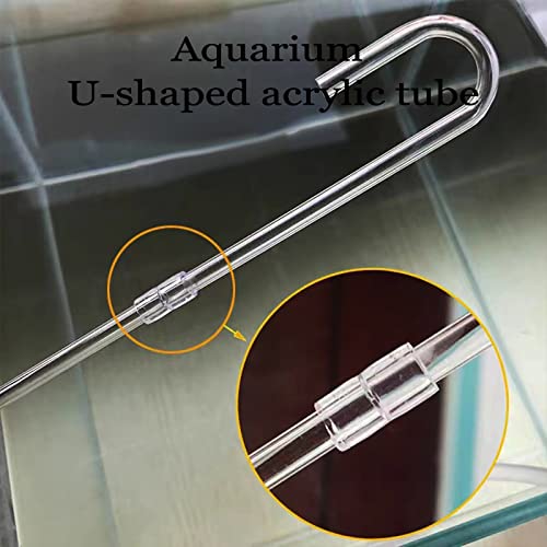 2X Acrylic U Shape Tube for Aquarium Air Pump Fish Tank Accessories Aquarium CO2 Diffuser Connector Tube - size: Acrylic