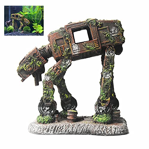 fazhongfa Fish Tank Decorations Star Wars Aquarium Accessories Small to Large Fish Tank Resin Decor for Betta Goldfish Hideouts Cave Hide Ornament Backgrounds (at-Large) - size: Large