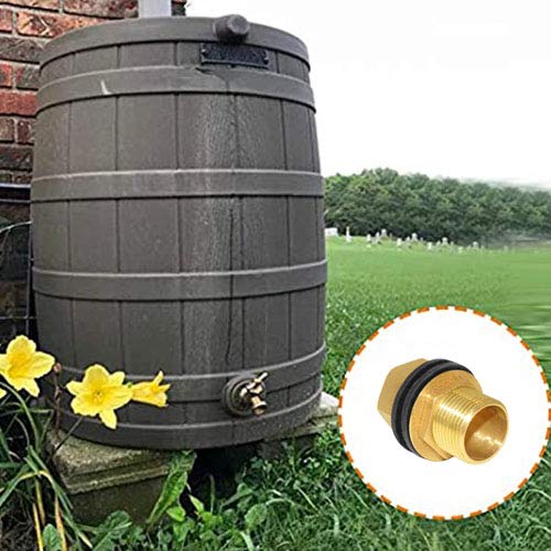 Hooshing Brass Bulkhead Fitting 3/4“ Male x 3/4" Female Thread Water Tank Connector for Rain Barrels, Aquariums, Tubs, Pools - size: 3/4 Inch