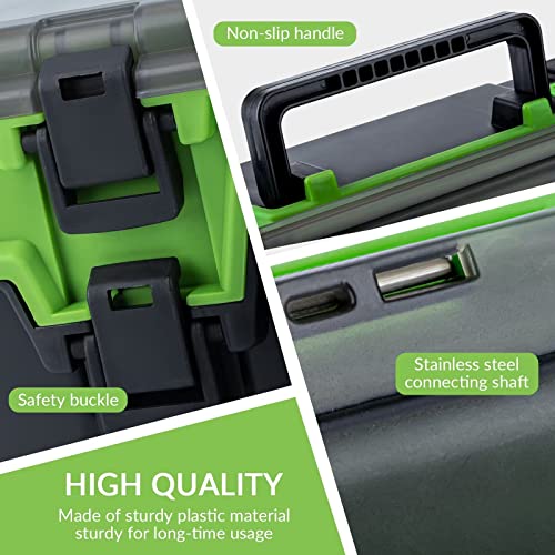 THKFISH Fishing Tackle Box Organizer Double Layer Tackle Storage Fishing Boxes Outdoor Box with Adjustable Dividers 14.96 * 10.23 * 4.5in Yellow - color: A-YELLOW-double sided tackle box